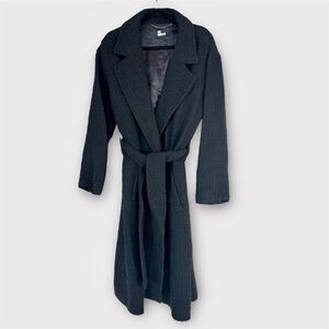 THE KOOPLES French Luxury NWT Wool Black Belted Wrap Coat Size 42 $735 retail